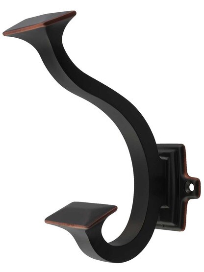 Bungalow Coat Hook in Oil-Rubbed Bronze Highlighted.